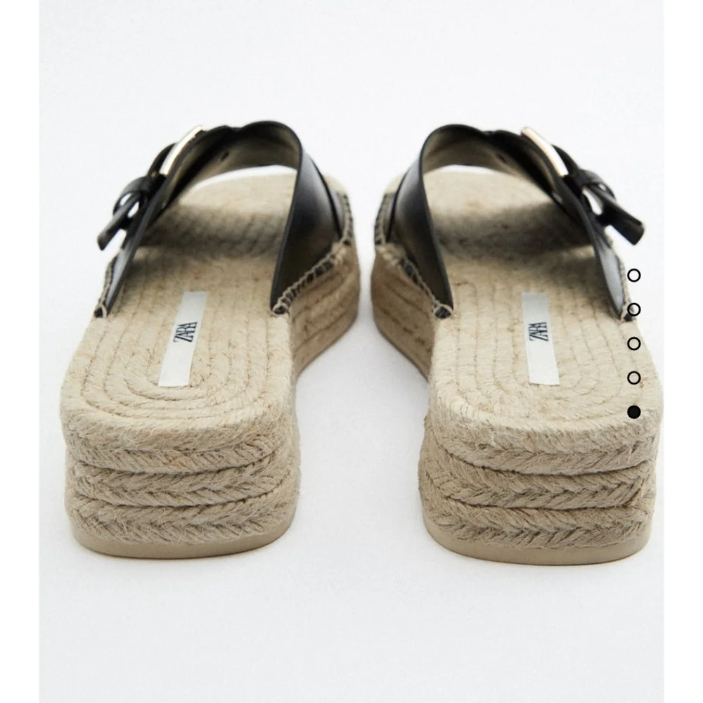 NWT Zara Jute Wedge Sandals - Picture 5 of 6